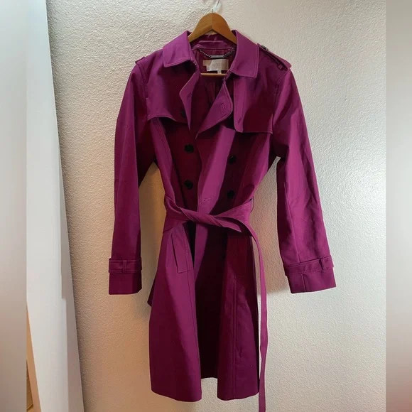 Hobbs of London Vibrant Pink Trench Coat Size 8 $400 - Picture 1 of 12
